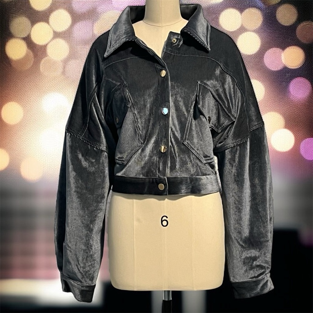 Prettylittlething Silver Cropped Jacket - image 1